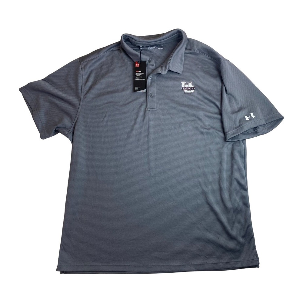 Under Armour Golf Shirt Polo Men 3XL Heatgear Jesuit HD Gray